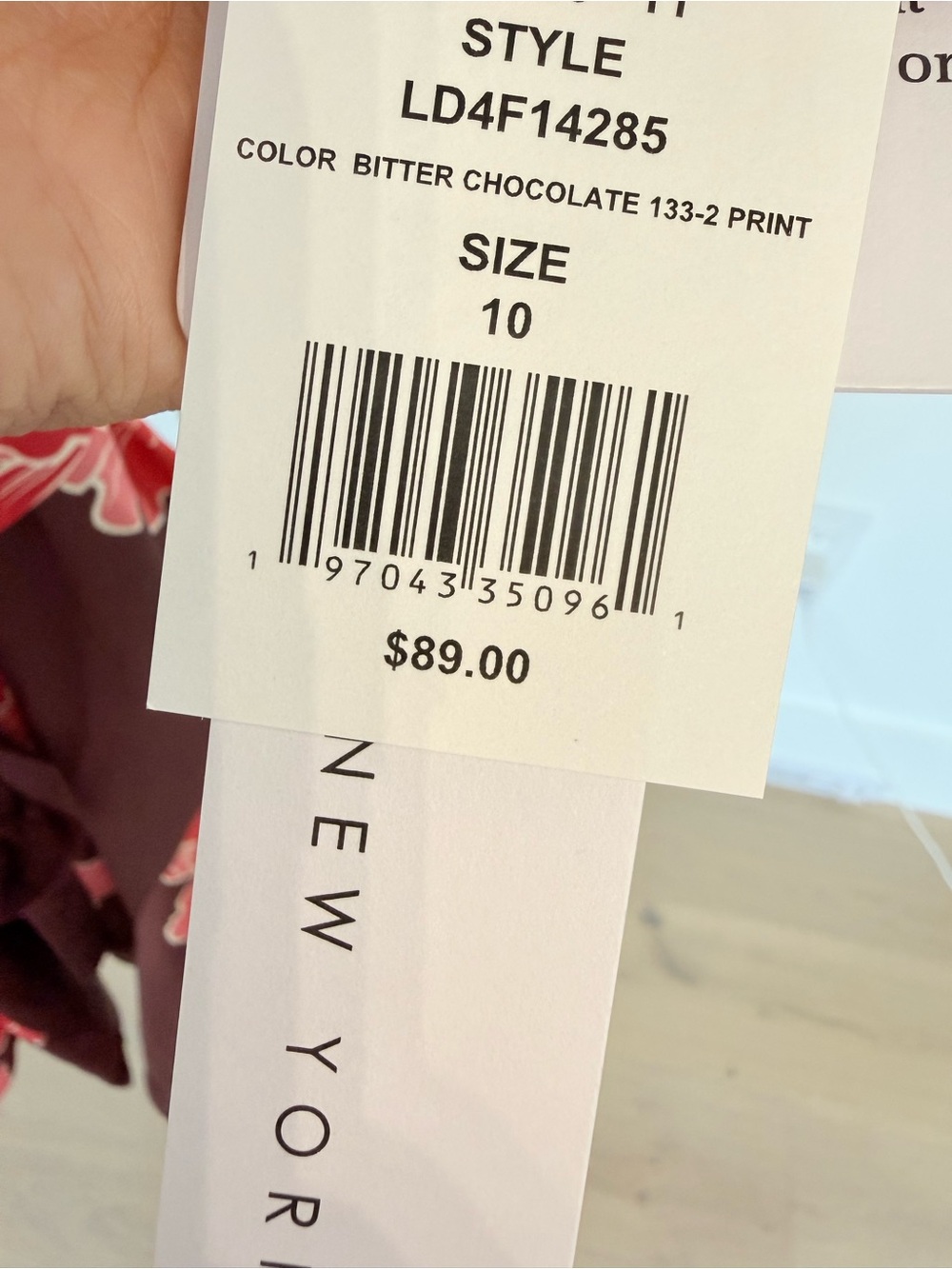 Nicole Miller Brown Midi Dress with Pink Floral Print - Picture 6 of 8